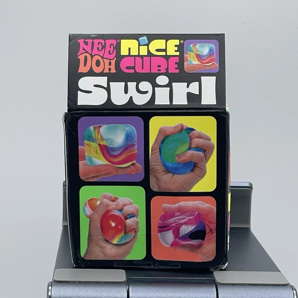 Needoh Nice Cube Swirl Lot Of 3 Fidget Toys Sensory Green Purple Super Squish
